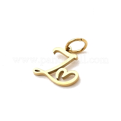 26Pcs 304 Stainless Steel Letter A~Z Charms&nbsp;STAS-P411-01G