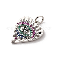 Brass Micro Pave Cubic Zirconia Pendants&nbsp;KK-U033-07P-02