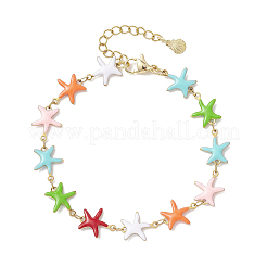 304 Stainless Steel Enamel Link Chain Bracelets&nbsp;BJEW-JB13026