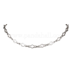 304 Stainless Steel Cross Link Chain Necklaces for Women Men&nbsp;NJEW-JN05432-01