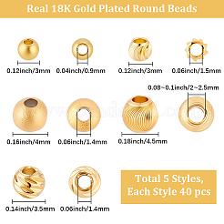200Pcs 5 Styles Brass Beads&nbsp;KK-BBC0024-62