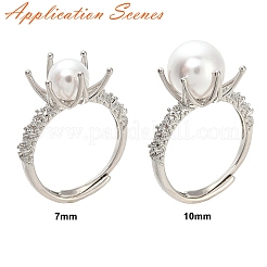 Flower Brass Micro Pave Cubic Zirconia Adjustable Ring Settings&nbsp;KK-K297-17P