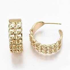 Brass Half Hoop Earrings&nbsp;KK-R117-040-NF