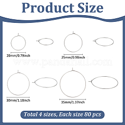 320Pcs 40 Styles 316 Surgical Stainless Steel Hoop Earring Findings&nbsp;STAS-ME0001-08