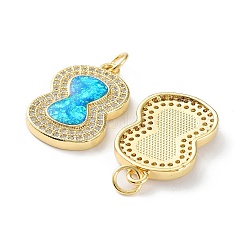 Rack Plating Brass Micro Pave Cubic Zirconia Pendants&nbsp;KK-C041-22G