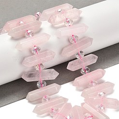 Natural Rose Quartz Double Terminated Point Beads Strands&nbsp;G-H069-B17-01