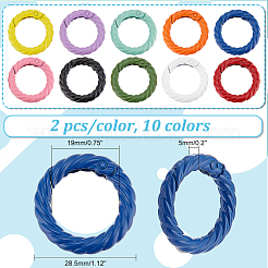 20Pcs 10 Colors Zinc Alloy Spring Gate Rings&nbsp;FIND-PH0017-36