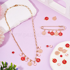 32Pcs 5 Styles Golden Plated Alloy Enamel Charms&nbsp;ENAM-TA0003-13A