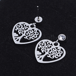 201 Stainless Steel Dangle Stud Earrings&nbsp;LS-EJEW-T008-JN738