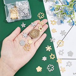 84Pcs 14 Style 201 Stainless Steel Pendant&nbsp;STAS-PH0004-28