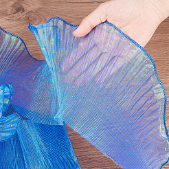 Polyester Organza Ruffled Pleated Lace Fabric Trim&nbsp;OCOR-WH0070-15B