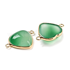 Natural Dyed & Heated Green Onyx Agate Connector Charms&nbsp;G-Q006-06B-G