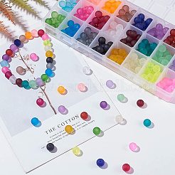 24colors Transparent Glass Beads&nbsp;GLAA-PH0006-01-10mm