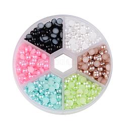 1 Box Half Round Domed ABS Plastic Imitation Pearl Cabochons&nbsp;SACR-X0001-B