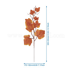 30Pcs 6 Colors Artificial Plastic Maple Leaf&nbsp;AJEW-CF0001-03
