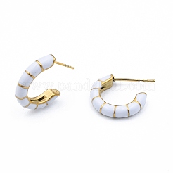 Enamel C-shape Stud Earrings&nbsp;EJEW-N052-05C