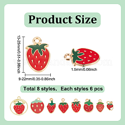 48Pcs 8 Styles Alloy Enamel Pendants&nbsp;ENAM-HY0001-48