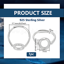 1Pc 925 Sterling Silver Adjustable Ring Components&nbsp;STER-BC0003-97F-P