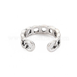Curb Chain Shape Open Cuff Ring&nbsp;RJEW-S038-214