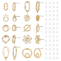 40Pcs 10 Style  Alloy Stud Earring Findings&nbsp;FIND-PH0008-36