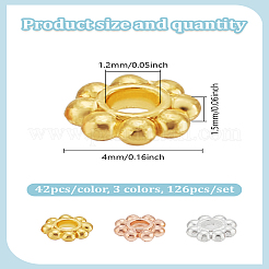 126Pcs 3 Colors Zinc Alloy Spacer Beads&nbsp;FIND-LP0001-12