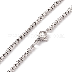 Alloy Wolf Pendant Necklace with 201 Stainless Steel Box Chains&nbsp;NJEW-E016-06AS