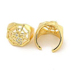 Brass Micro Pave Cubic Zirconia Cuff Earrings&nbsp;EJEW-C104-145G
