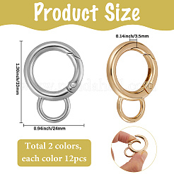 24Pcs 2 Colors Alloy Spring Gate Rings&nbsp;FIND-SC0016-60