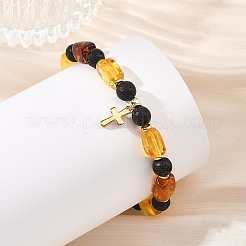 3Pcs 3 Styles 304 Stainless Steel & Brass Charm Bracelets&nbsp;BJEW-JB14082