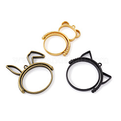 Alloy Open Back Bezel Pendants(Rotatable)&nbsp;PALLOY-TA0001-01