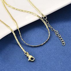 2MM Brass Flat Snake Chain Necklaces&nbsp;NJEW-M108-22G