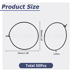 50Pcs 304 Stainless Steel Hoop Earrings&nbsp;EJEW-HS0001-12C