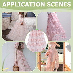 Flower Pattern Polyester Lace Fabric&nbsp;DIY-WH0591-145