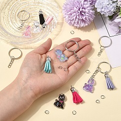 DIY Resin Cat Pendant Keychian Making Kits&nbsp;DIY-YW0013-16