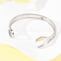 304 Stainless Steel Cuff Bangles for Women Men&nbsp;BJEW-P386-03P