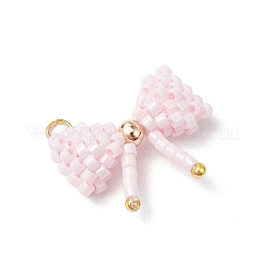 3Pcs 3 Colors Glass Seed Beaded Bowknot Pendants&nbsp;PALLOY-MZ00564