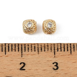 Brass Clear Cubic Zirconia Beads&nbsp;KK-D106-09G