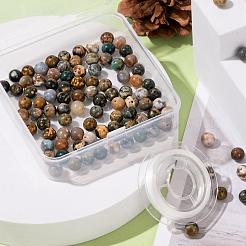 100Pcs 8mm Natural Ocean Agate/Ocean Jasper Round Beads&nbsp;DIY-LS0002-59
