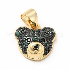 Rack Plating Brass Micro Pave Cubic Zirconia Charms&nbsp;KK-G456-23G