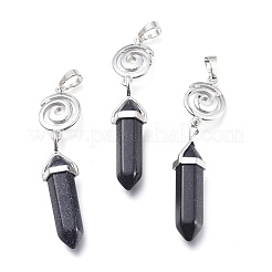 Synthetic Blue Goldstone Pointed Big Pendants&nbsp;G-D0021-01P-15