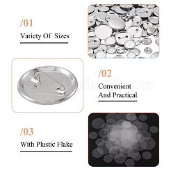 100 Sets 4 Styles Flat Round Sublimation Blank Badge Button Parts&nbsp;DIY-TA0013-64