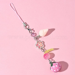 Glass & Resin Mobile Straps&nbsp;HJEW-FS00009-02