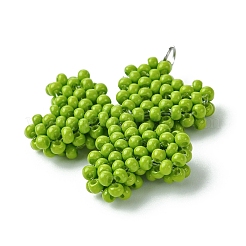 Glass Seed Beaded Clover Pendants&nbsp;PALLOY-MZ00530