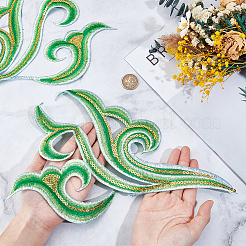 2Pcs Cloud Clothing Computerized Embroidery Cloth Iron on/Sew on Patches&nbsp;DIY-GF0012-97C