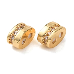 Brass Micro Pave Clear Cubic  Zirconia Slide Charms&nbsp;KK-K422-17G