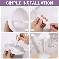 Adjustable Plastic with Lace Cloth Wig Display Stands&nbsp;ODIS-WH0038-213