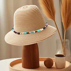 3Pcs 3 Styles Wood Beads & Polyester Vintage Cowboy Hat Decorative Strap&nbsp;DIY-GF0012-34