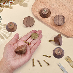 Round Walnut Wood Box Pull Handle&nbsp;LS-AJEW-WH0816-327