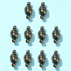 10Pcs Round Brass Magnetic Clasps with Loops&nbsp;KK-FS0001-34AB