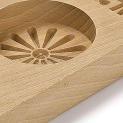 Flower Pattern Beech Wooden Press Mooncake Mold&nbsp;LS-WOOD-K010-04A